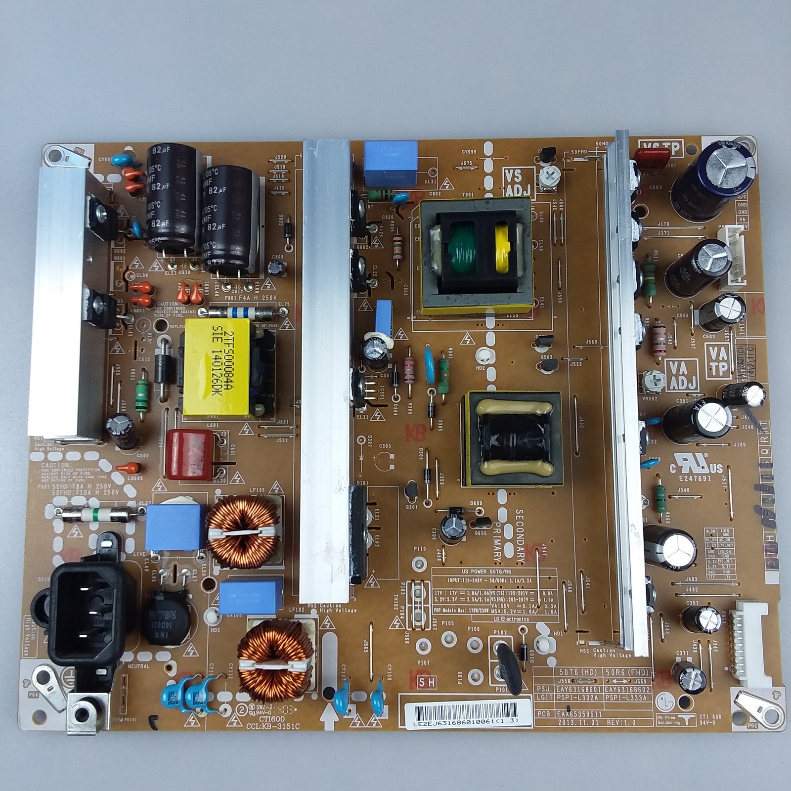 LG 50" 50PB560B-UA EAY63168601 Power Supply Board